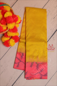 mustard-yellow-colour-body-with-golden-zari-embosed-with-contrast-blouse-border