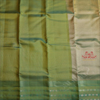 PISTACHIO GREEN COLOUR BODY WITH GOLDEN ZARI CHECKED BOXES AND SELF COLOUR PALLU & BLOUSE