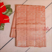 peach-melba-colour-chinaya-saree-with-banarasi-design-body-and-self-colour-pallu-blouse