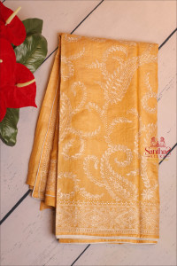 tuscany-yellow-colour-tassar-work-saree-with-chikankari-work-and-self-colour-pallu-with-chikankari-work-blouse