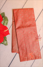 CHESTNUT RED COLOUR TUSSAR SAREE WITH GOLDEN ZARI MOTIF WITH SELF BLOUSE