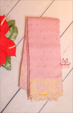 BABY PINK COLOUR MUNGA SILK WITH GOLDEN BUTTA CUT WORK BORDER WITH APPLIQUE WORK BLOUSE