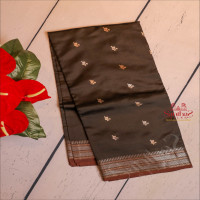 banarasi-saree-black-colour-body-with-golden-and-silver-zari-floral-butta-with-contrast-blouse-border