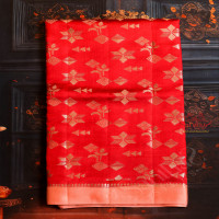 red-colour-raw-mango-saree-silver-zari-butta-with-contrast-blouse-border