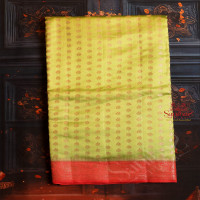 green-colour-chinaya-saree-with-banarasi-design-body-and-contrast-colour-pallu-blouse