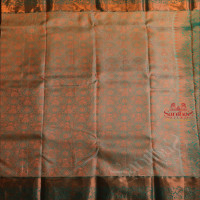 ICE BLUE COLOUR BODY WITH JACQUARD FLORAL EMBOSED WITH CONTRAST BLOUSE & BORDER