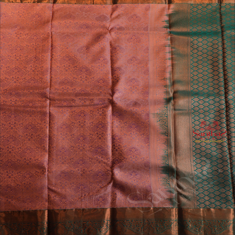 LAVENDER COLOUR BODY WITH JACQUARD FLORAL EMBOSED WITH CONTRAST BLOUSE & BORDER