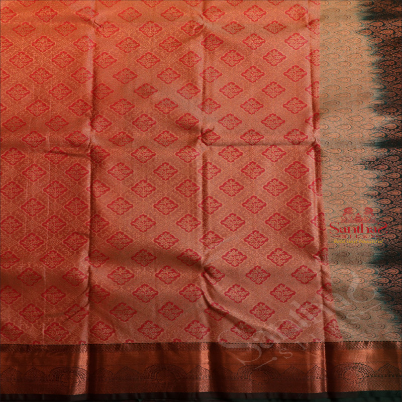 ONION PINK COLOUR BODY WITH JACQUARD FLORAL EMBOSED WITH CONTRAST BLOUSE & BORDER