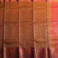 SAGE GREEN COLOUR BODY WITH JACQUARD FLORAL EMBOSED WITH CONTRAST BLOUSE & BORDER