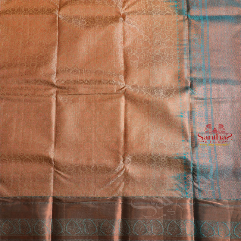 HALF WHITE COLOUR BODY WITH JACQUARD FLORAL EMBOSED WITH CONTRAST BLOUSE & BORDER