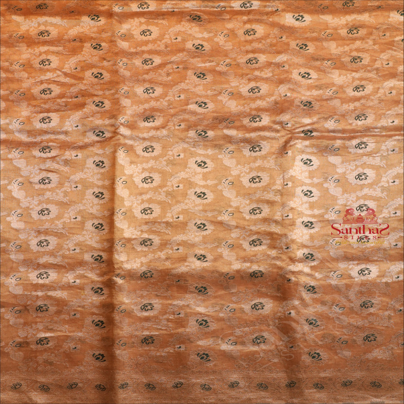 BANARAS TISSUE SAREE IN GOLDEN SANDAL COLOUR