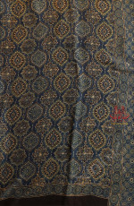 DARK BLUE COLOUR MODAL SILK IN AJRAKH PRINT