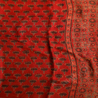 BRICK RED COLOUR MODAL SILK IN AJRAKH PRINT