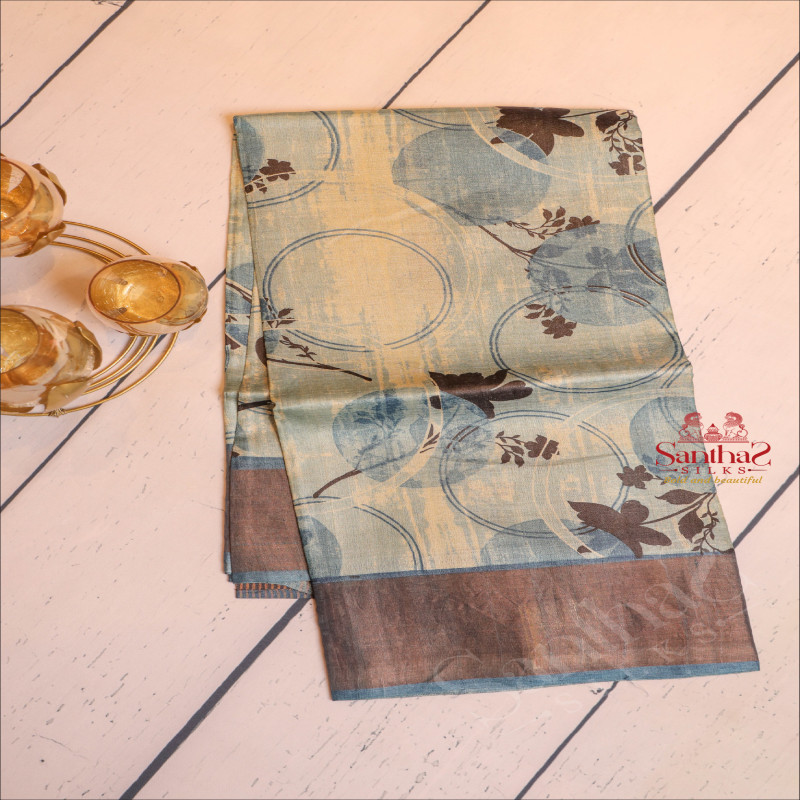 BLUE COLOUR TUSSAR SAREE