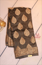 BLACK COLOUR DUPION SAREE