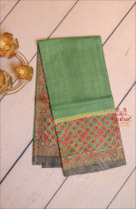 GREEN COLOUR TUSSAR SAREE