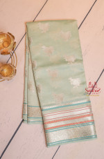 SKY BLUE COLOUR BANARASI COTTON SAREE