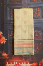 PASTEL GREEN COLOUR BANARASI COTTON SAREE