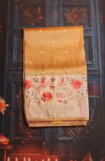 METALIC GOLD COLOUR ORGANZA TISSUE SAREE