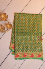 GREEN COLOUR GEORGETTE MATERIAL IN BANDHINI PATTERN SAREE