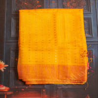 yellow-colour-organza-saree-with-contrast-blouse-border