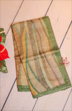MULTI GREEN COLOUR TUSSAR SAREE