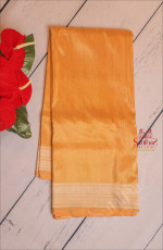 yellow-colour-kathan-saree-with-golden-zari-border-and-self-blouse