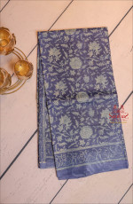 NAVY BLUE TUSSAR SAREE