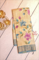 SANDAL COLOUR TUSSAR SAREE