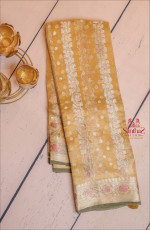 GOLDISH GREEN COLOUR ORGANZA TISSUE