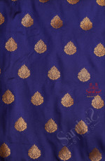 PURE BANARAS SILK SAREE IN ROYAL BLUE WITH RED BORDER AND BLOUSE