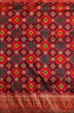 PURE BANARAS SILK SAREE IN MAGENTA COLOUR WITH RANI PINK PALLU & BLOUSE