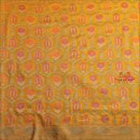 GEORGETTE BANARAS SILK SAREE IN LIGHT YELLOW COLOUR WITH SELF COLOUR BLOUSE