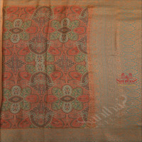 CREPE BANARAS SILK SAREE IN PASTEL BLUE GREEN COLOUR WITH DIGITAL PRINTED DESIGN