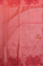 CRUSH MATERIAL SAREE WITH CUT WORK EMBORIDERY IN PASTEL BERRY COLOUR