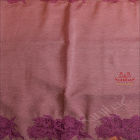 CRUSH MATERIAL SAREE WITH CUT WORK EMBORIDERY IN VIOLET COLOUR