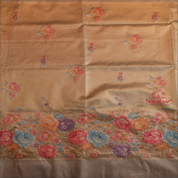 ORGANZA TISSUE SAREE WITH FLORAL DESIGN IN GREY COLOUR BODY