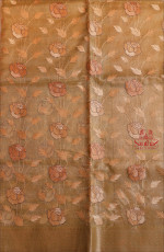 KOTA TISSUE SAREE IN LIME GREEN COLOUR WITH FLORAL EMBORIDERY WORK