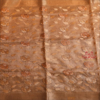 KOTA TISSUE SAREE IN COPPER COLOUR WITH FLORAL EMBORIDERY WORK