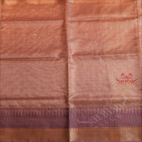 KOTA TISSUE SAREE IN LAVENDER COLOUR WITH MIRRON WORK EMBORIDERY AND GOLDEN ZARI BORDER
