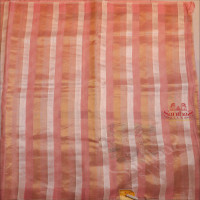 ORGANZA TISSUE SAREE WITH PASTEL ROSE COLOUR LACE BORDER