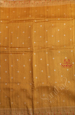 SEMI BANARAS SILK SAREE IN BITTER LEMON WITH PAITHANI DESIGN BORDER