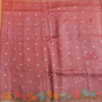 SEMI BANARAS SAREE IN LIGHT PURPLE WITH FLORAL WEAVING DESIGN