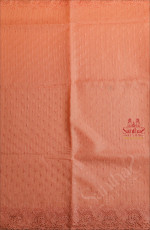 PEACH COLOUR KOTA SAREE WITH CUTWORK PATTERN WITH SELF BLOUSE