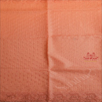 PEACH COLOUR KOTA SAREE WITH CUTWORK PATTERN WITH SELF BLOUSE
