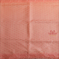 PINK COLOUR KOTA SAREE WITH CUT WORK PATTERN WITH SELF BLOUSE