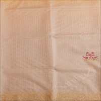 WHITE COLOUR KOTA SAREE WITH CUT WORK PATTERN WITH SELF BLOUSE