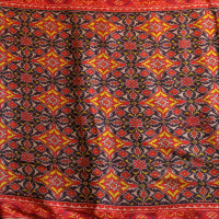 RED COLOUR MODAL SAREE WITH STITCHED SELF BLOUSE