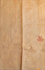 SANDAL COLOUR ORGANZA TISSUE SAREE WITH FLORAL PATTERN WITH SELF BLOUSE