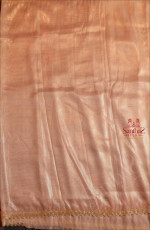 PEACH COLOUR ORGANZA TISSUE SAREE WITH FANCY SCALLOP BORDER WITH SELF BLOUSE